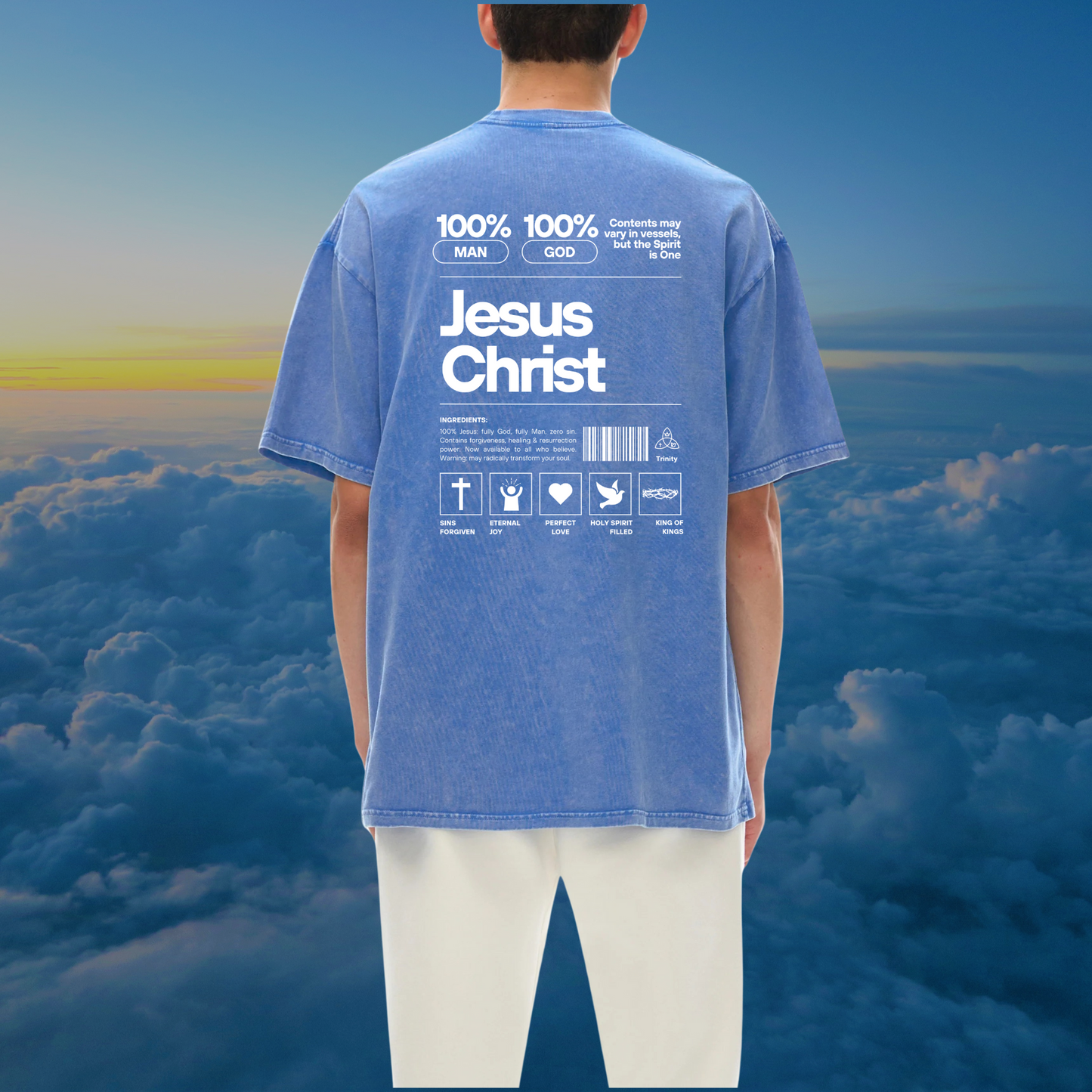 Jesus Christ Ingredients | AbbaFit Premium Snow-Wash Oversized Tee