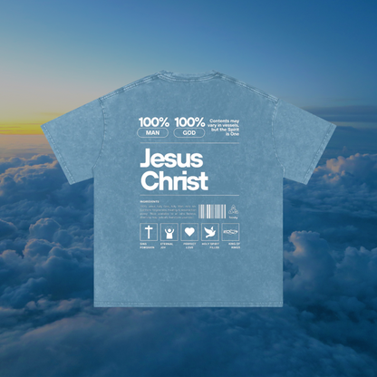 Jesus Christ Ingredients | AbbaFit Premium Snow-Wash Oversized Tee