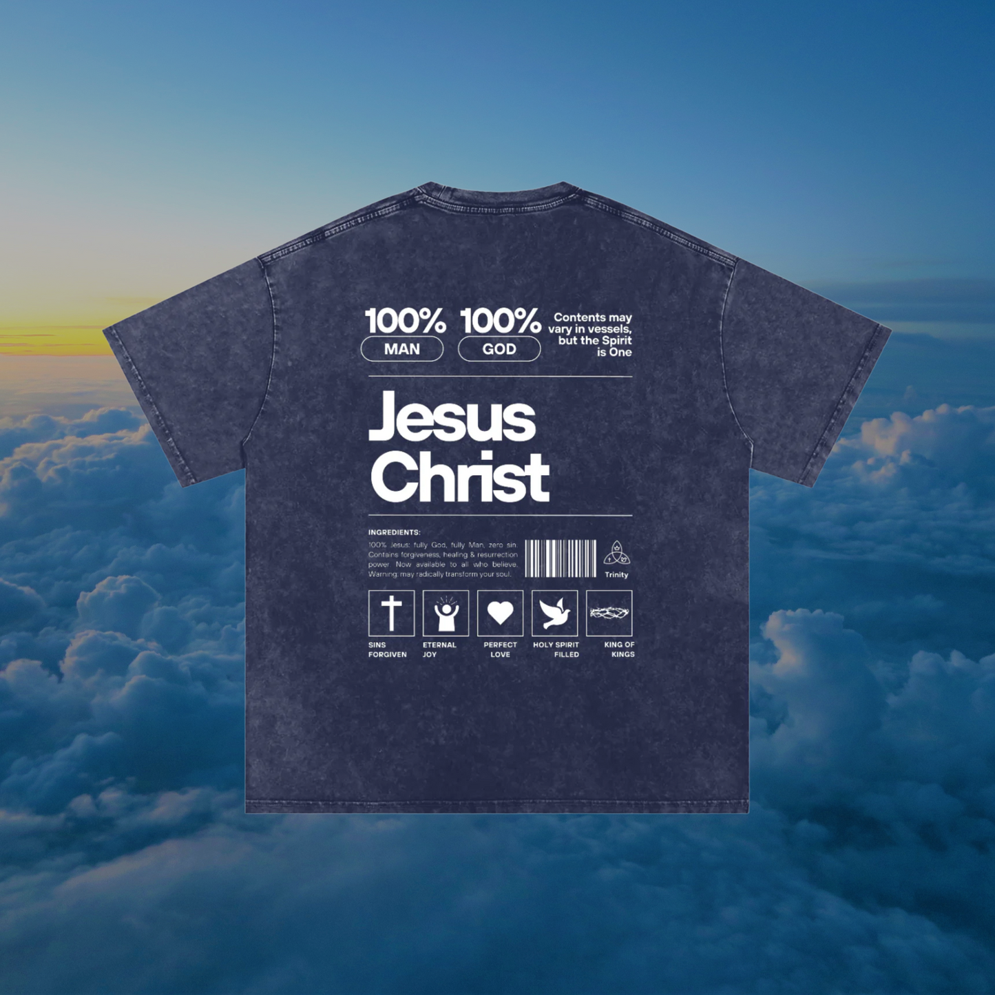 Jesus Christ Ingredients | AbbaFit Premium Snow-Wash Oversized Tee